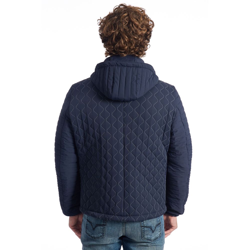 Blaue Polyamid-Steppjacke für Männer