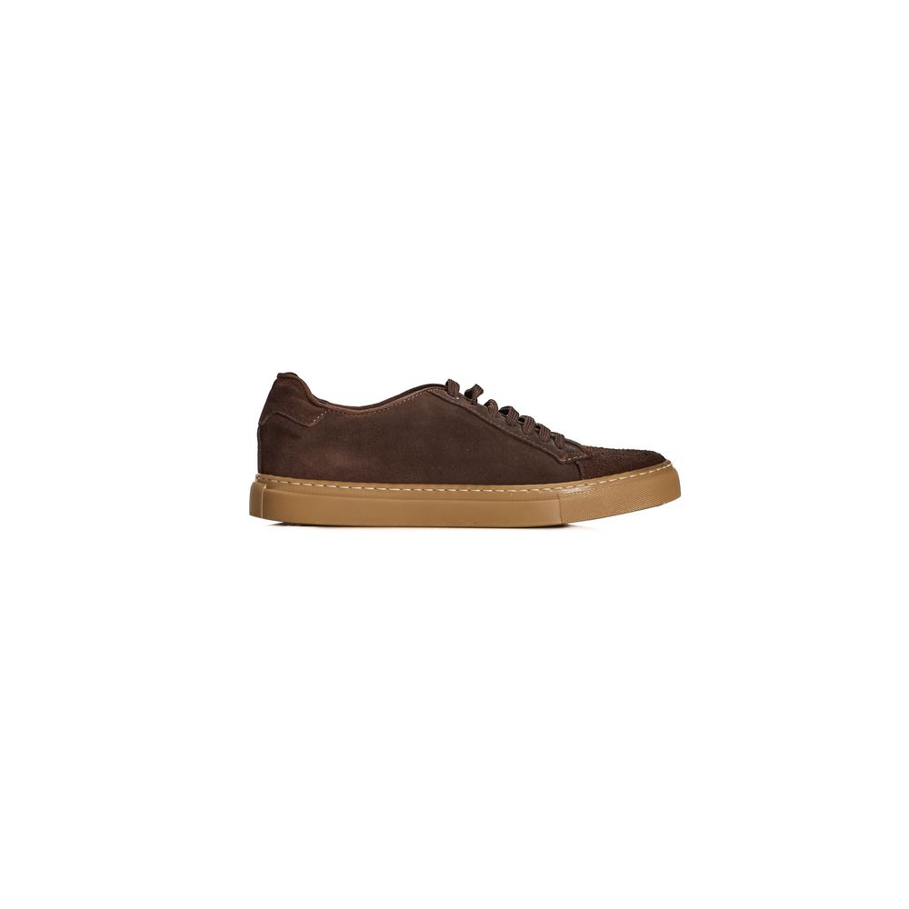 Brown calfskin men's sneakers