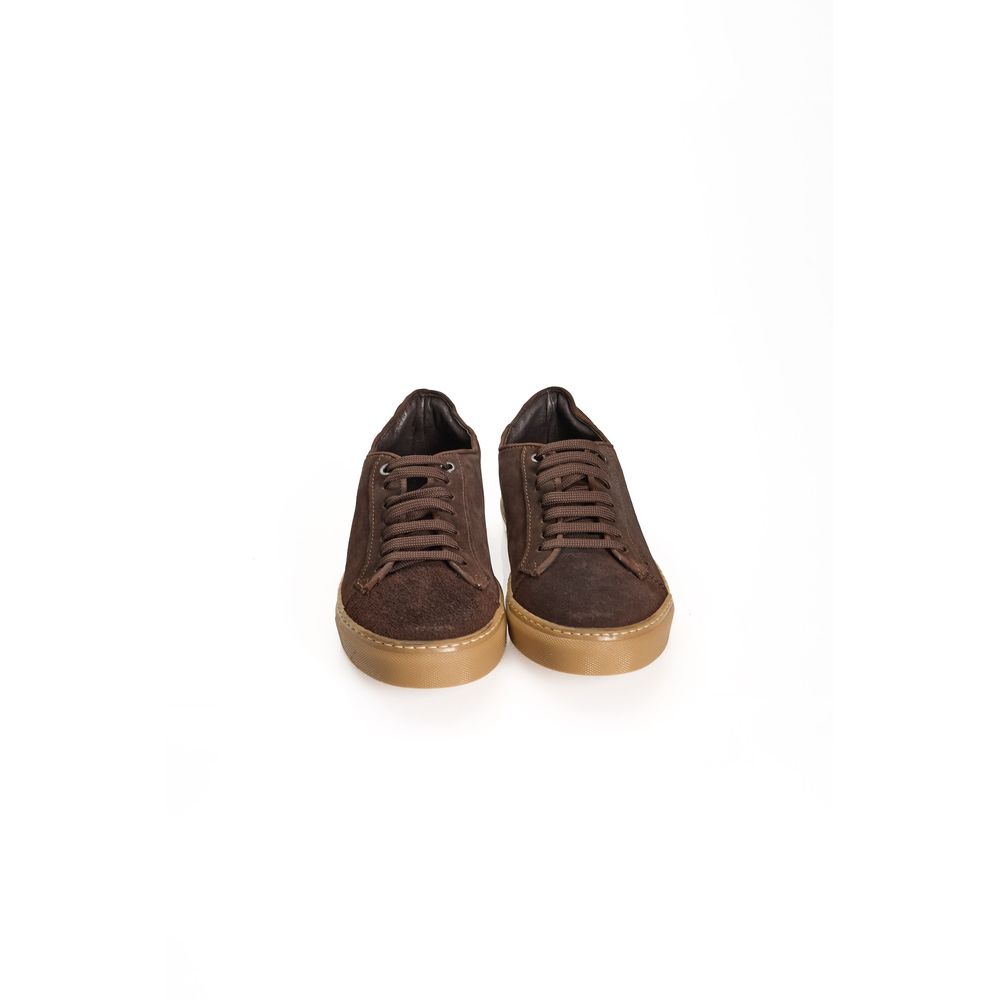 Brown calfskin men's sneakers