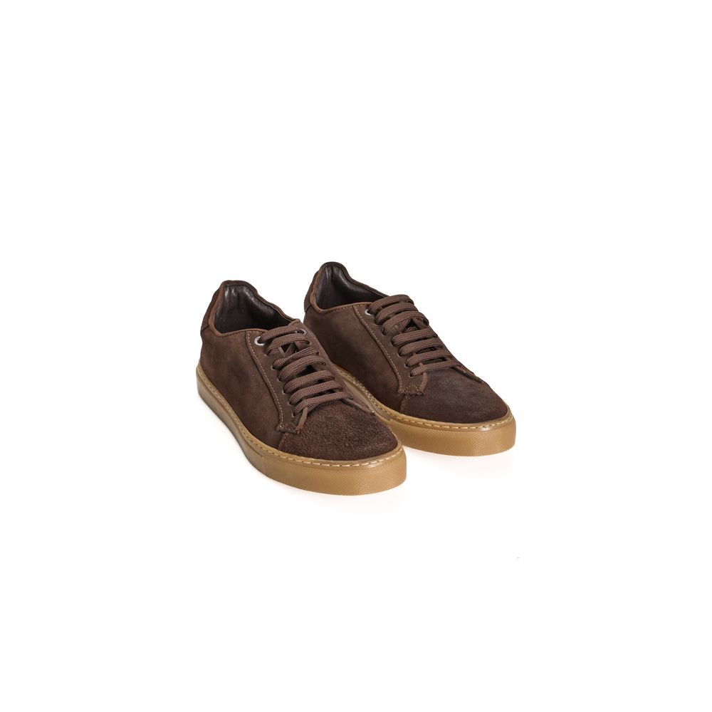 Brown calfskin men's sneakers