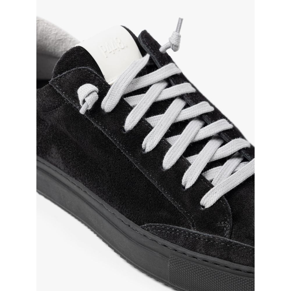 P448 Schwarzes Leder Scamociata Sneaker