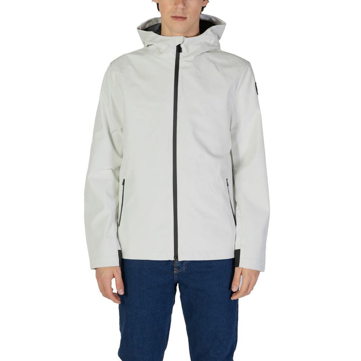 Cremefarbene Polyester-Jacke