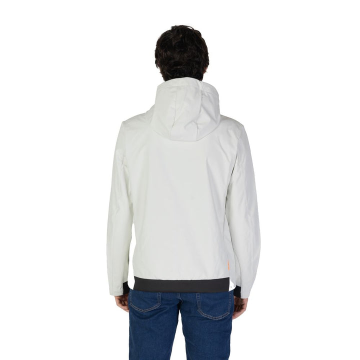 Cremefarbene Polyester-Jacke