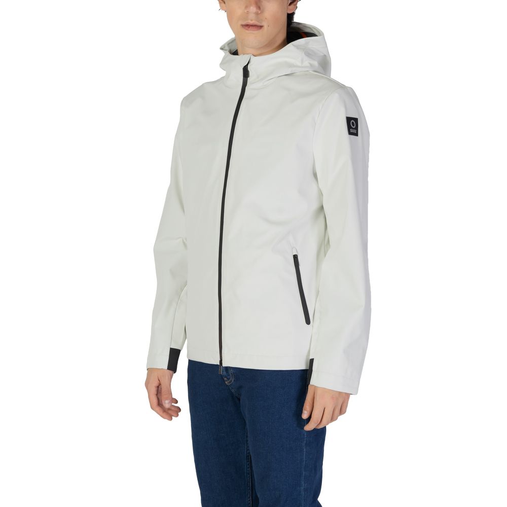 Cremefarbene Polyester-Jacke