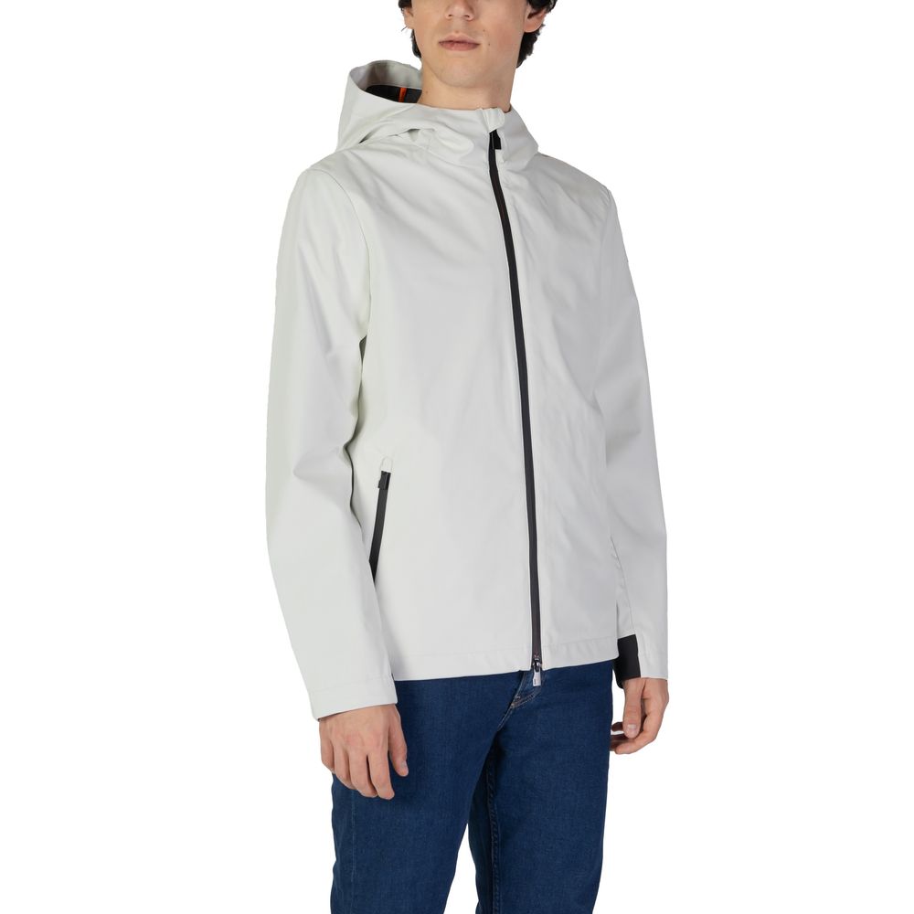 Cremefarbene Polyester-Jacke