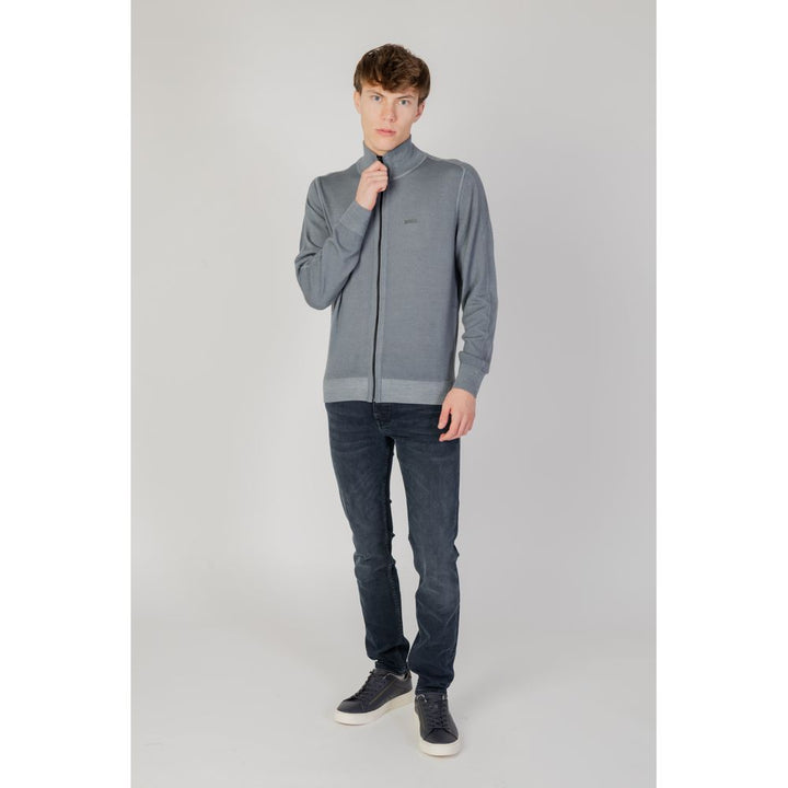 Grey wool cardigan