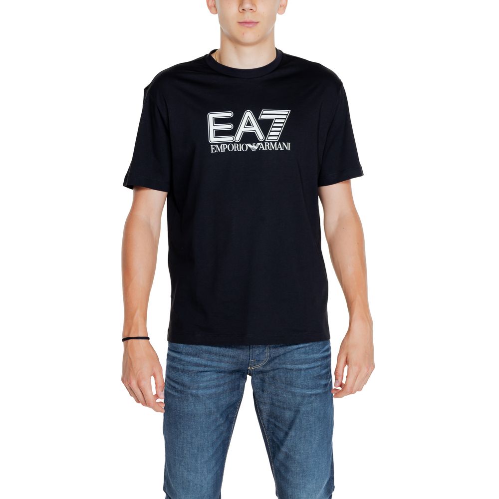 EA7 Emporio Armani Schwarzes T-Shirt aus Baumwolle