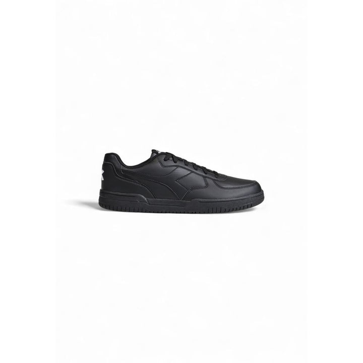 Schwarzer Kunstleder Sneaker