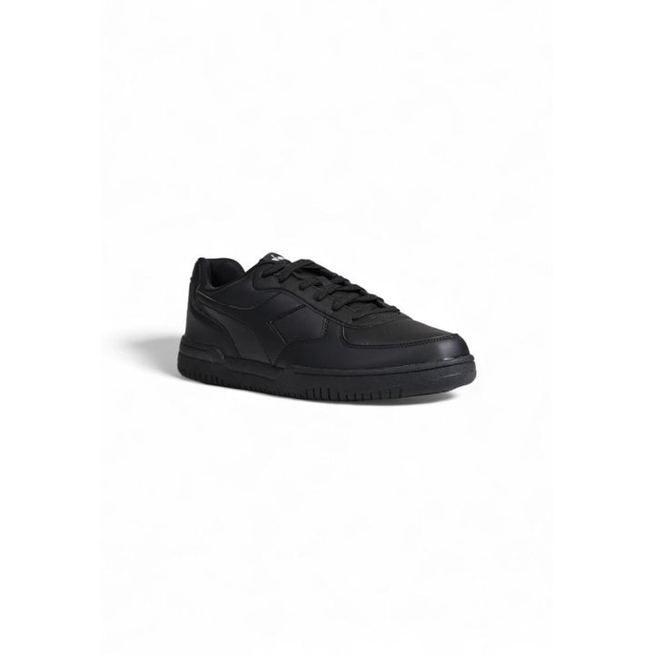 Schwarzer Kunstleder Sneaker