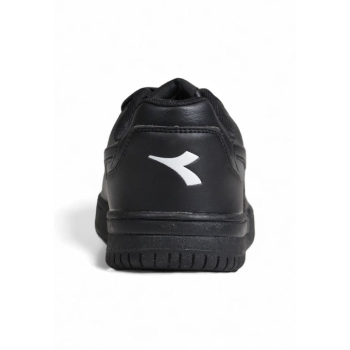 Schwarzer Kunstleder Sneaker