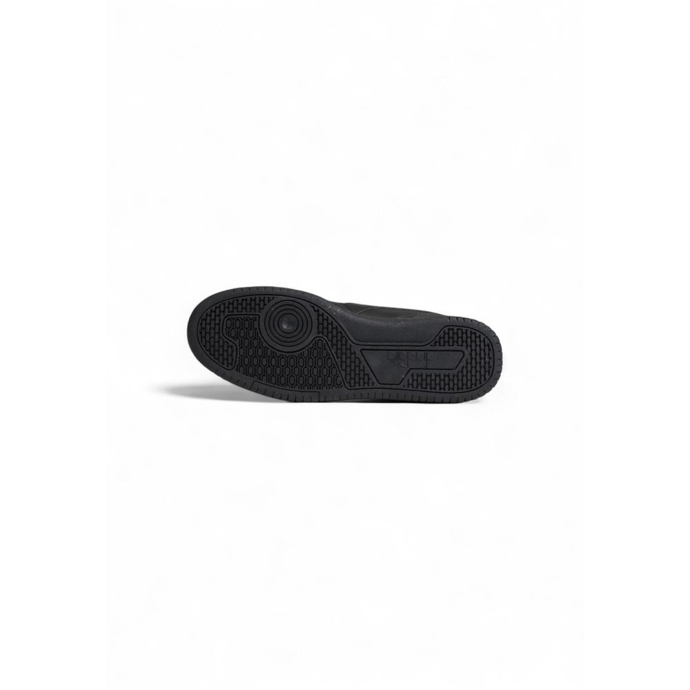 Schwarzer Kunstleder Sneaker
