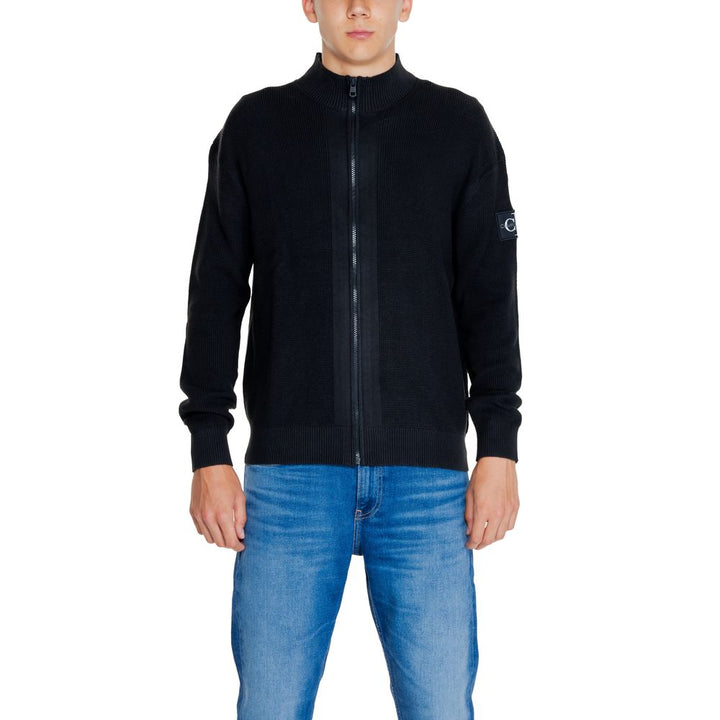 Calvin Klein Jeans Schwarzer Baumwoll-Rigenerato-Cardigan