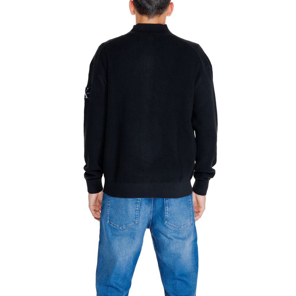 Calvin Klein Jeans Schwarzer Baumwoll-Rigenerato-Cardigan