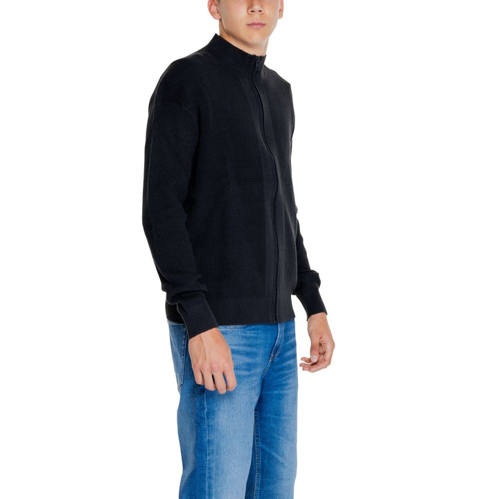 Calvin Klein Jeans Schwarzer Baumwoll-Rigenerato-Cardigan