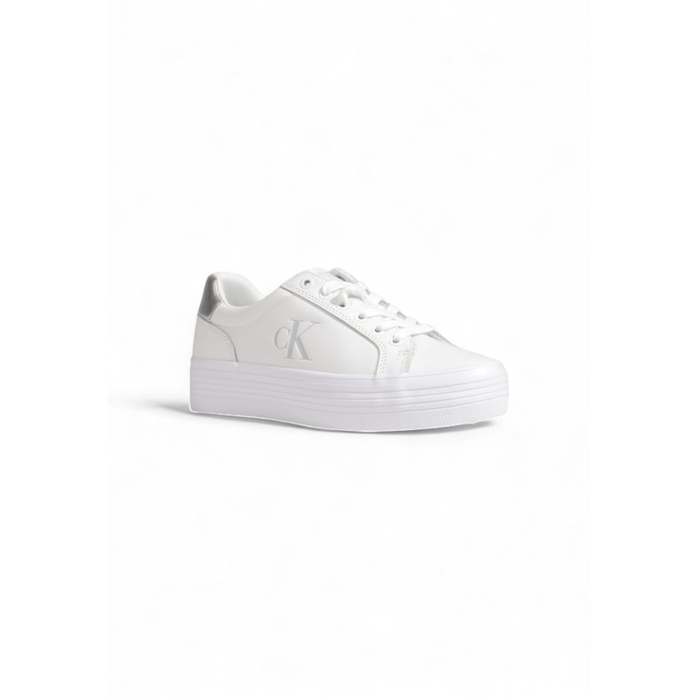 Calvin Klein Jeans Silberner Leder-Sneaker