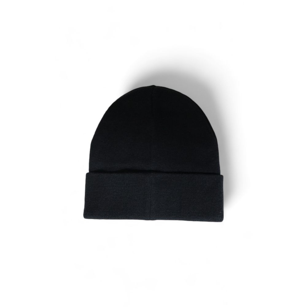 Black hats and caps made from recycled polyester