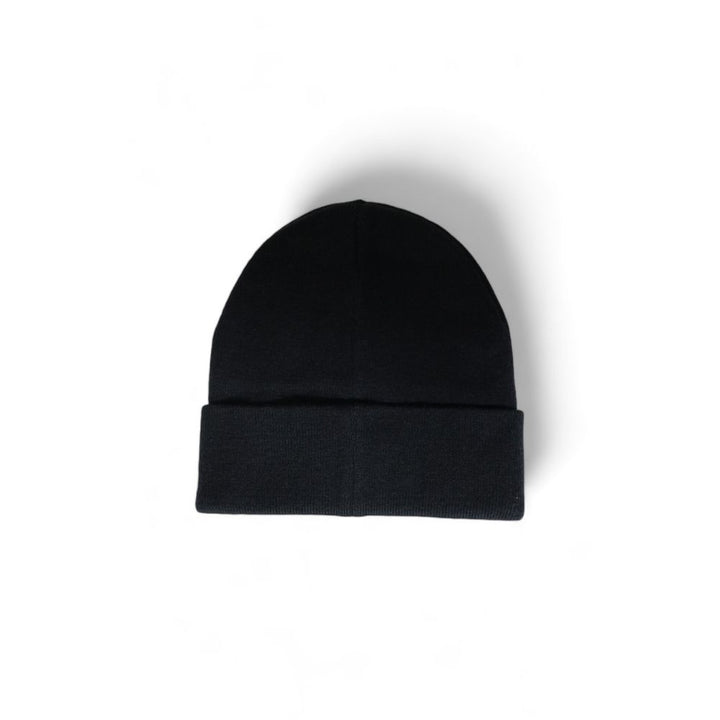 Black hats and caps made from recycled polyester