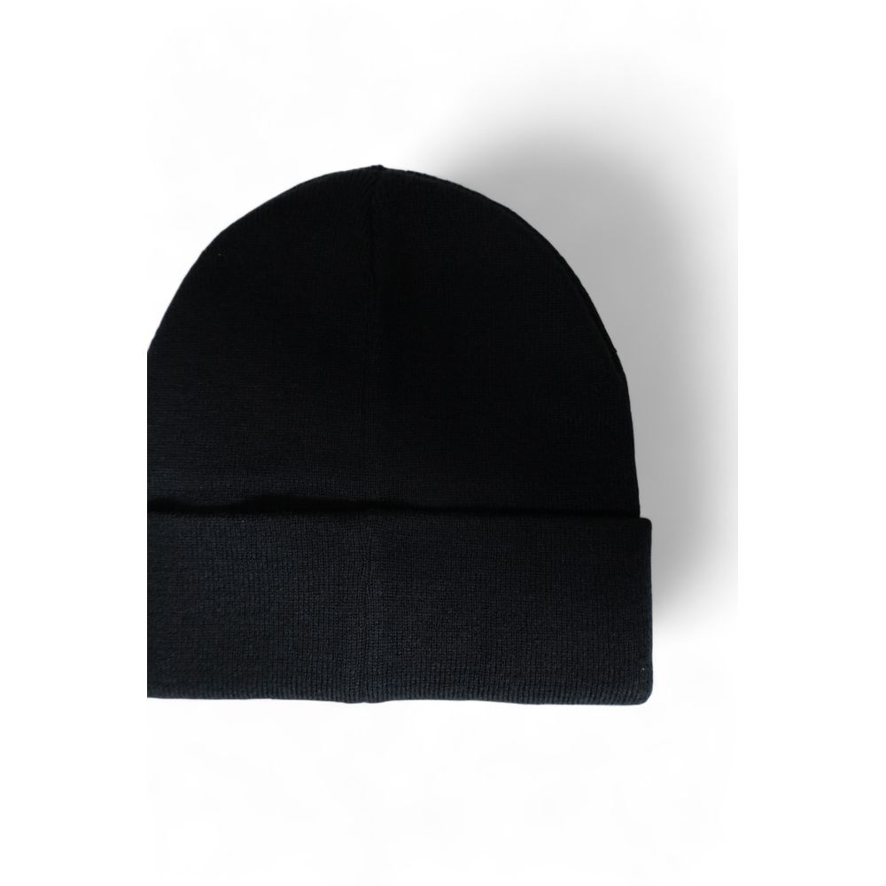 Black hats and caps made from recycled polyester