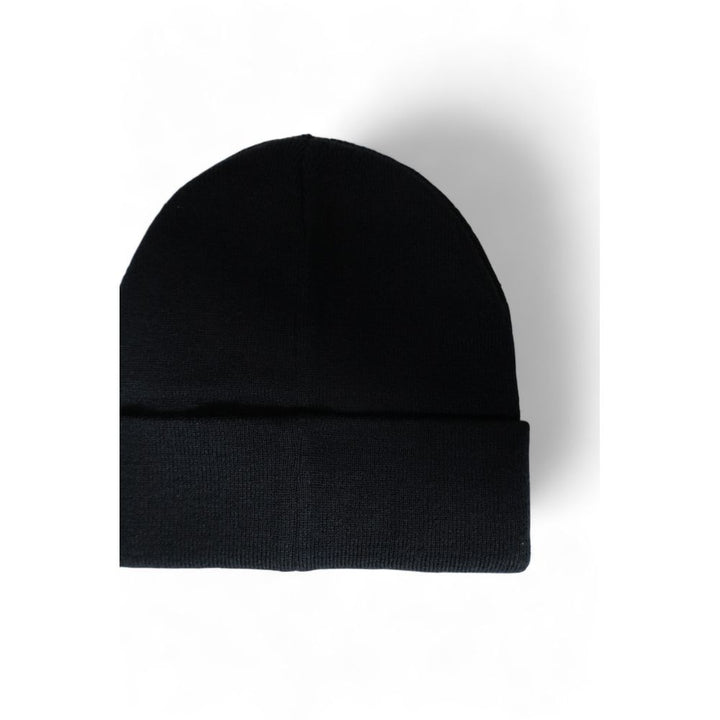 Black hats and caps made from recycled polyester