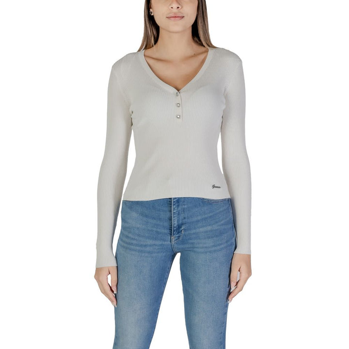 Cremefarbene Viskose-Oberteile & T-Shirt