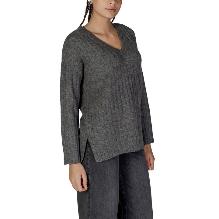 Vila Clothes Grauer Pullover aus Acryl