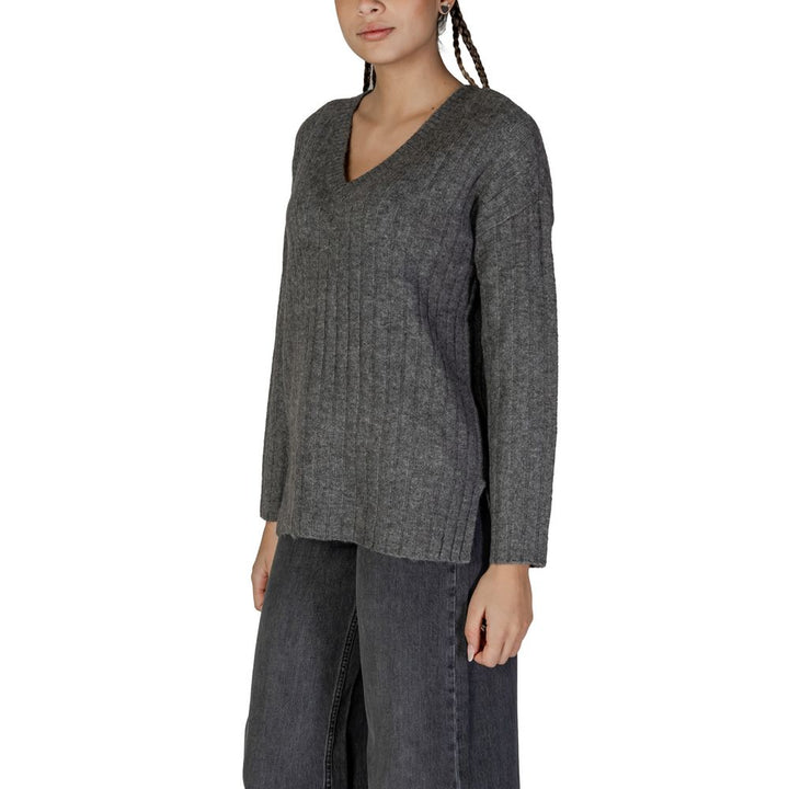 Vila Clothes Grauer Pullover aus Acryl