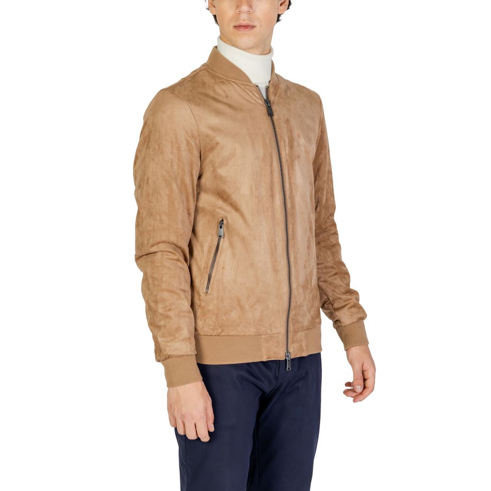 Gianni Lupo Beigefarbene Polyesterjacke