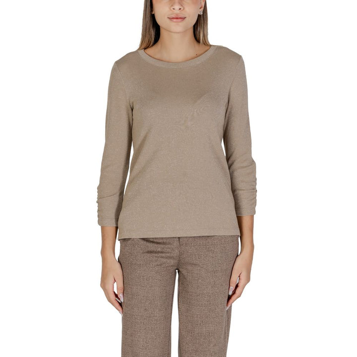Beige Polyester Langarmshirt