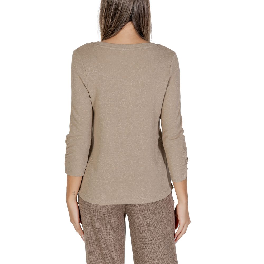 Beige Polyester Langarmshirt