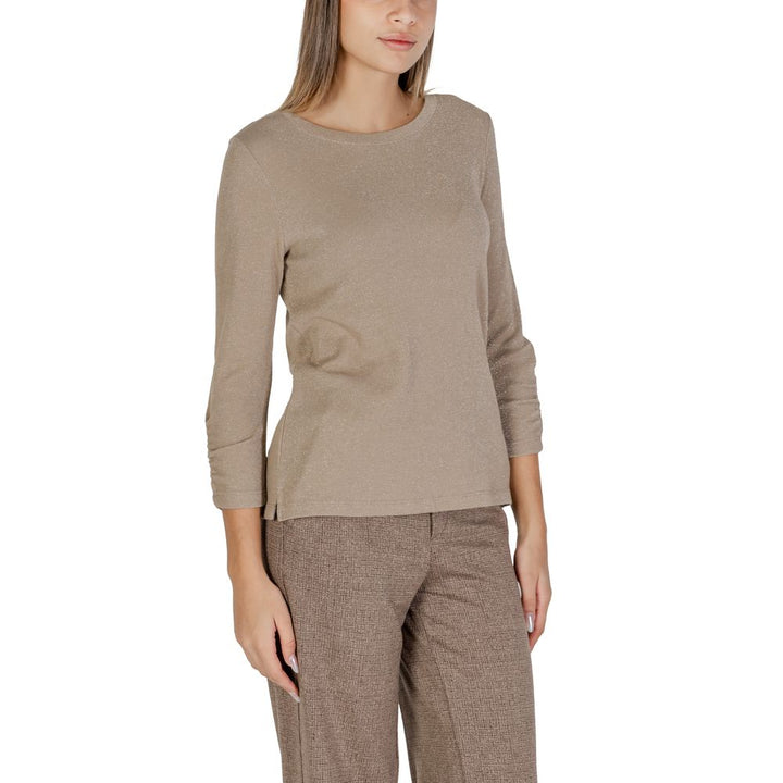 Beige Polyester Langarmshirt