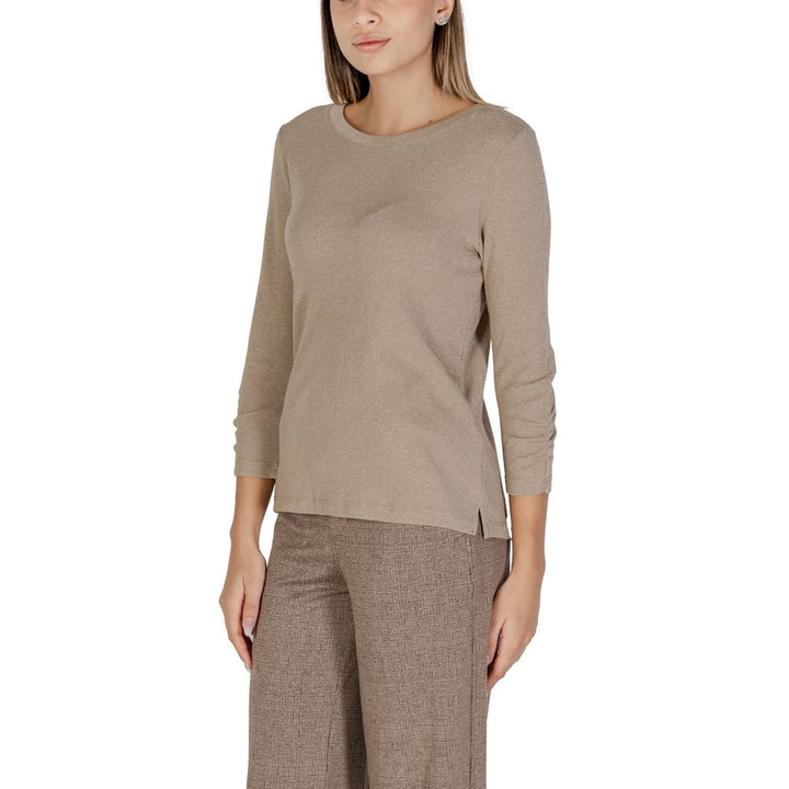 Beige Polyester Langarmshirt