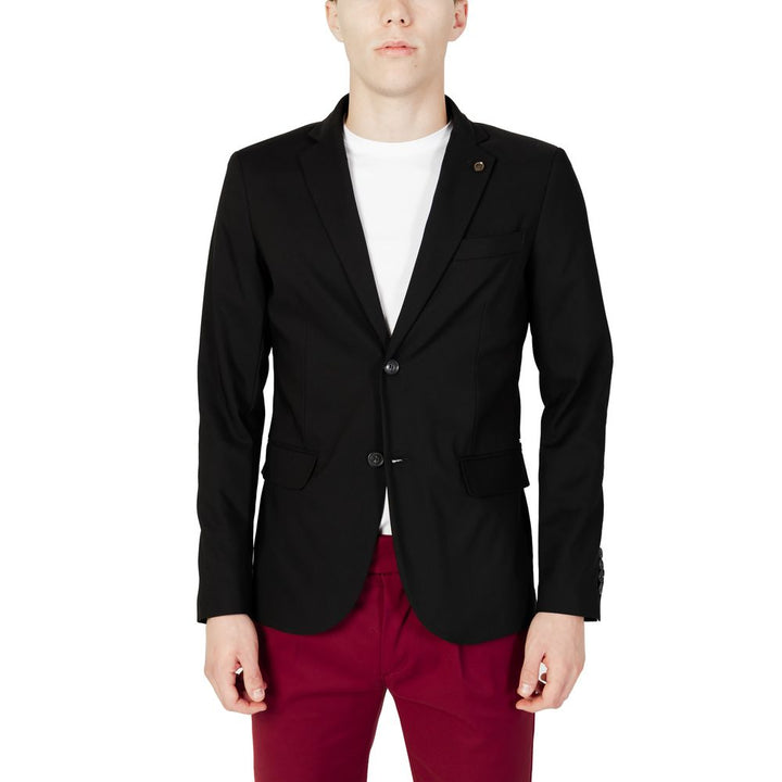 Schwarzer Baumwollblazer