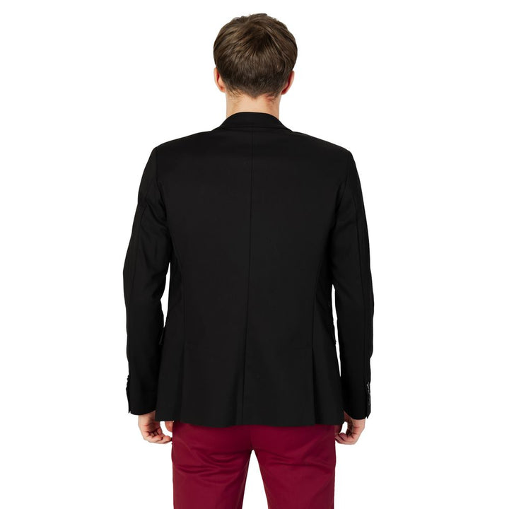 Schwarzer Baumwollblazer