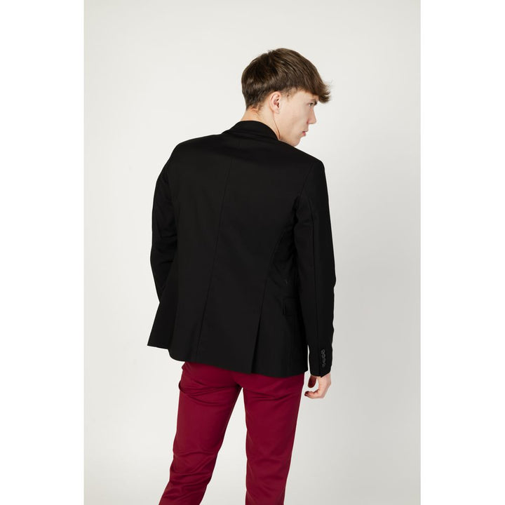 Schwarzer Baumwollblazer