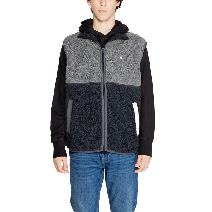 Black jacket made of recycled polyester