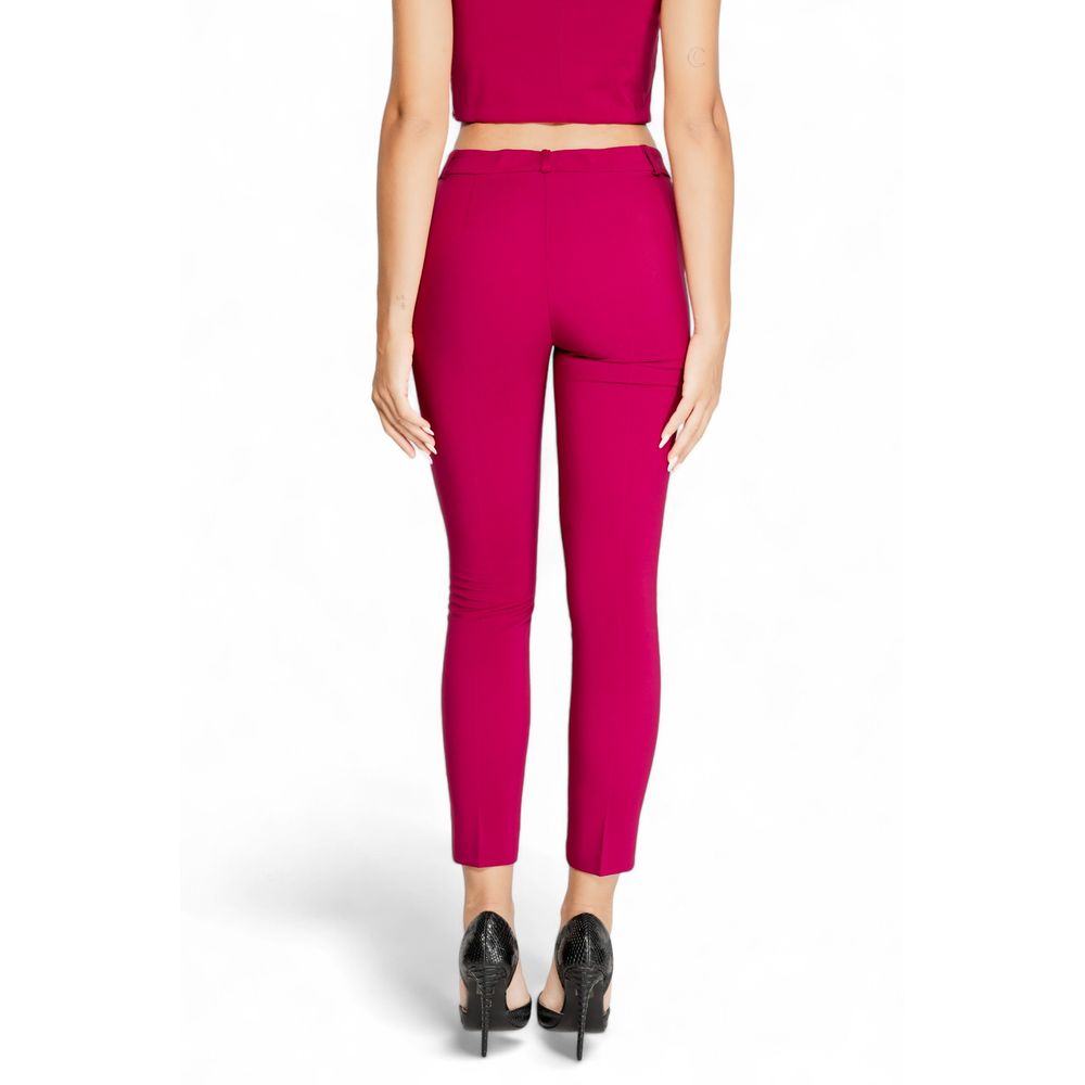 Burgundy polyester jeans &amp; trousers