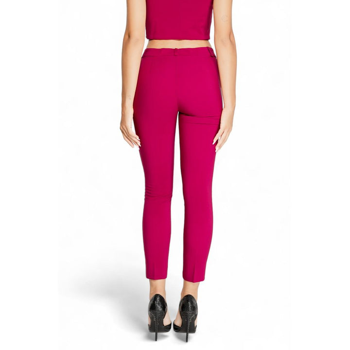 Burgundy polyester jeans &amp; trousers