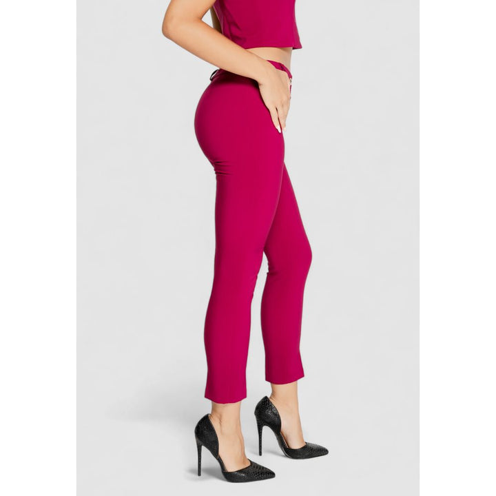 Burgundy polyester jeans &amp; trousers