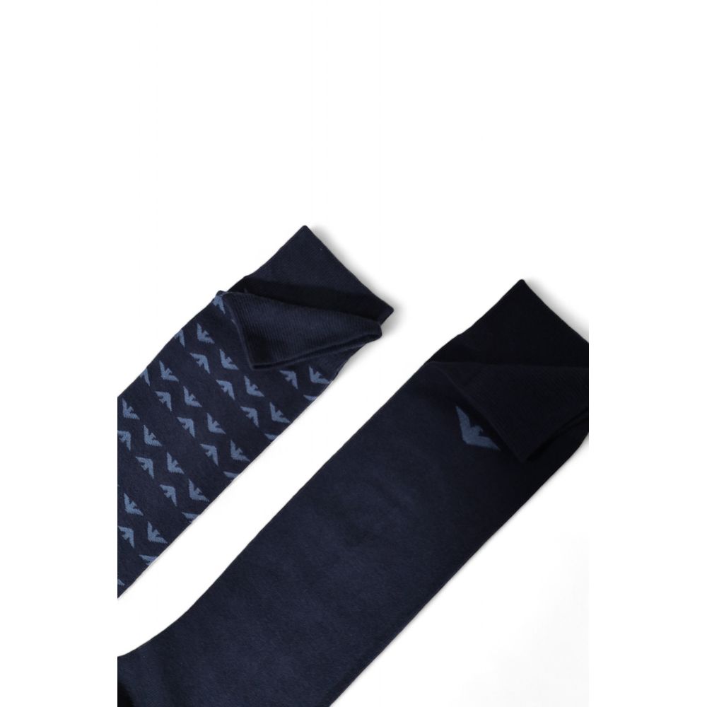 Blaue Baumwollsocke