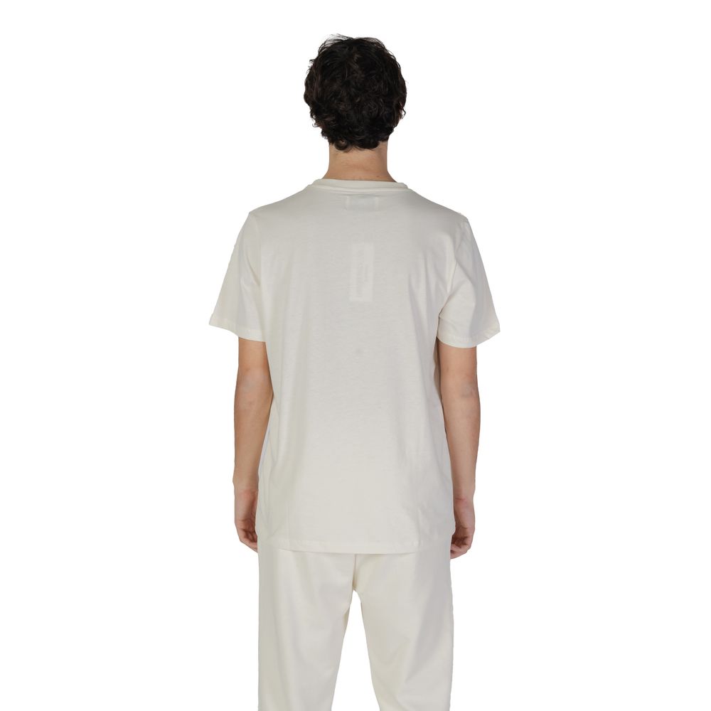 T-Shirt aus cremefarbener Baumwolle