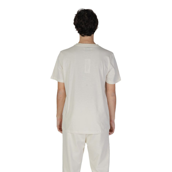 T-Shirt aus cremefarbener Baumwolle