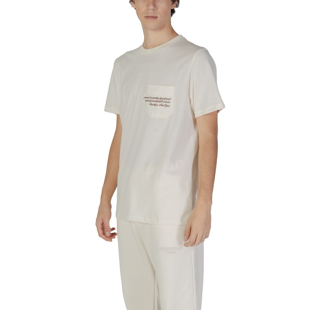 T-Shirt aus cremefarbener Baumwolle