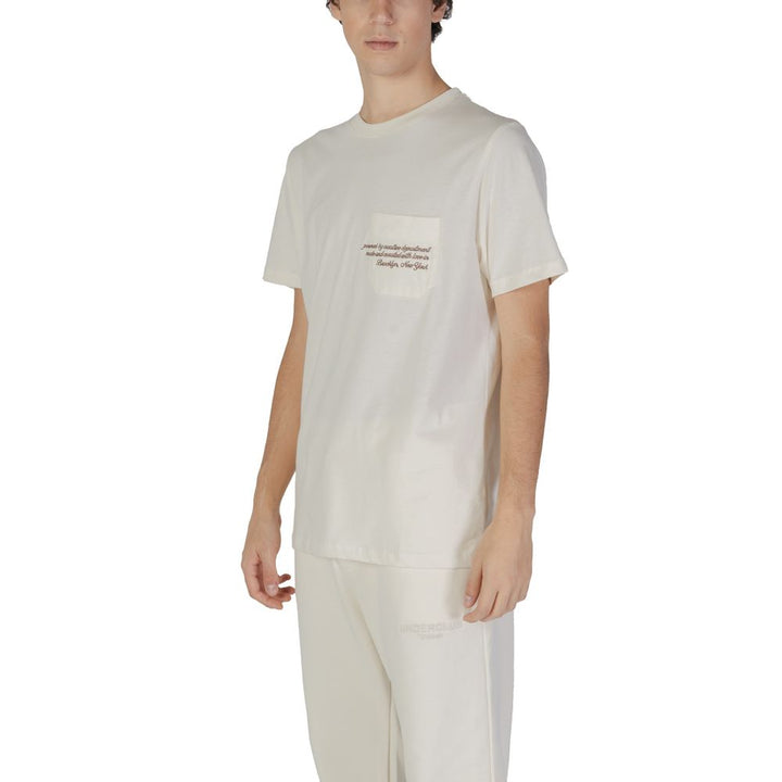T-Shirt aus cremefarbener Baumwolle