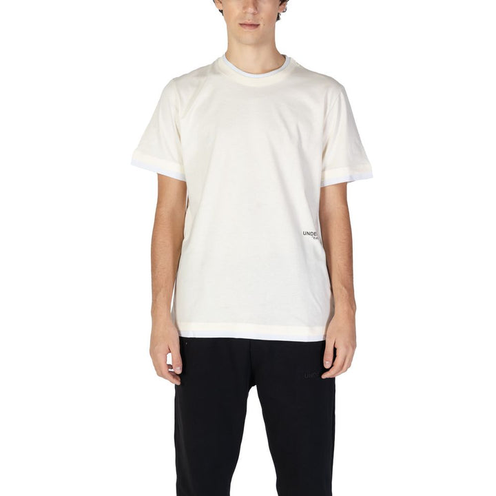 T-Shirt aus cremefarbener Baumwolle