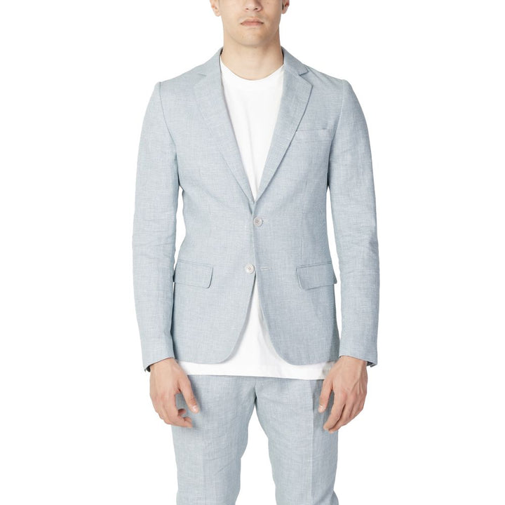 Green linen suit
