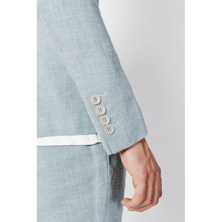 Green linen suit