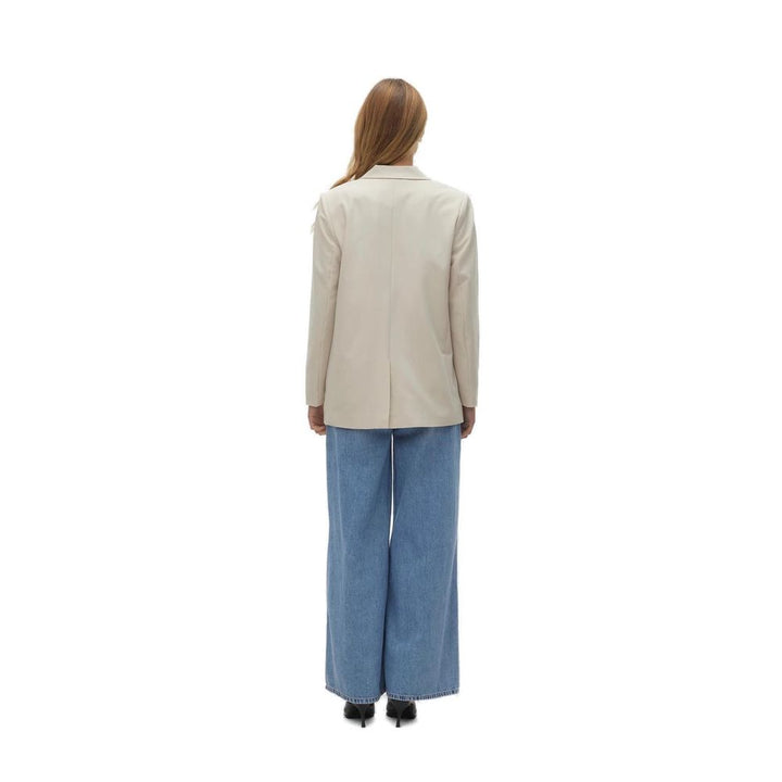 Beigefarbener Polyester-Blazer