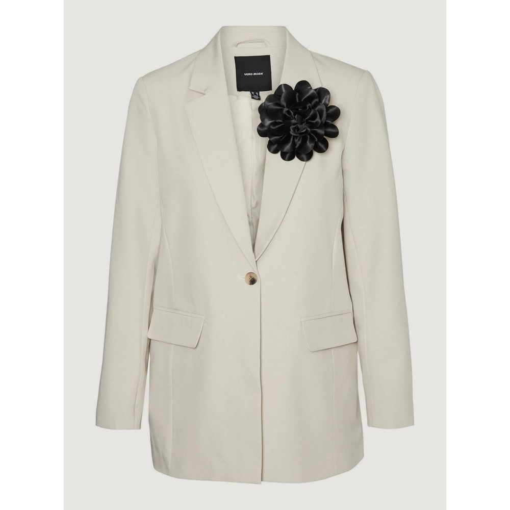 Beigefarbener Polyester-Blazer