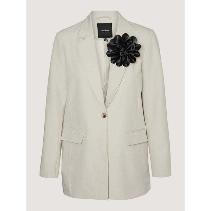 Beigefarbener Polyester-Blazer