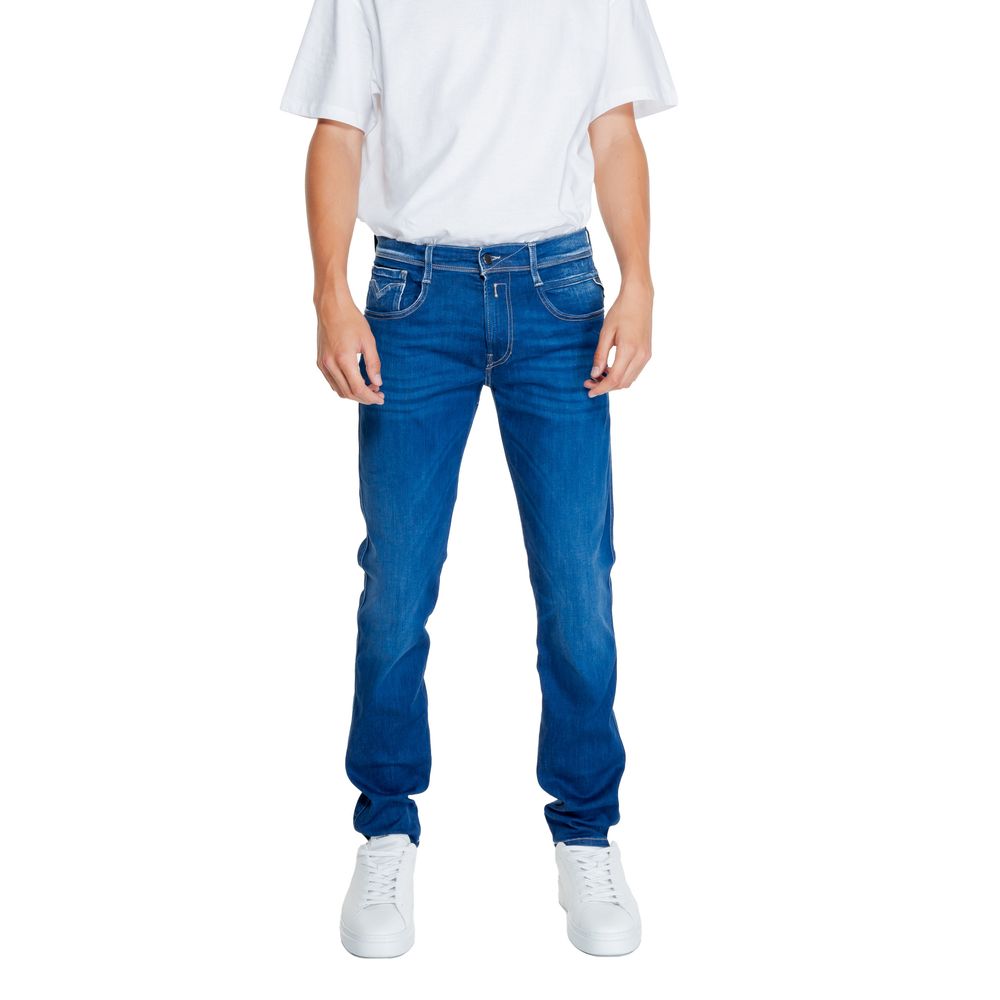 Blaue Baumwolljeans im Relaxed Fit